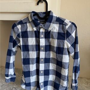 OshKosh B'gosh Navy & White Buffalo Plaid Button-Down Shirt